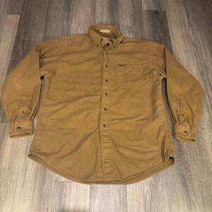 Woolrich Sportman Large Chamois Heavy Flannel Mens Brown Heather Shacket